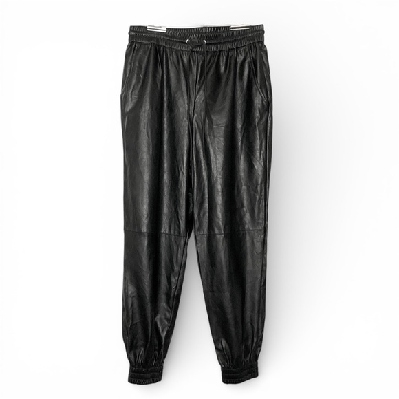 Fashion Nova, Faux Leather Joggers, Black, Women's Size Medium - Picture 4 of 6